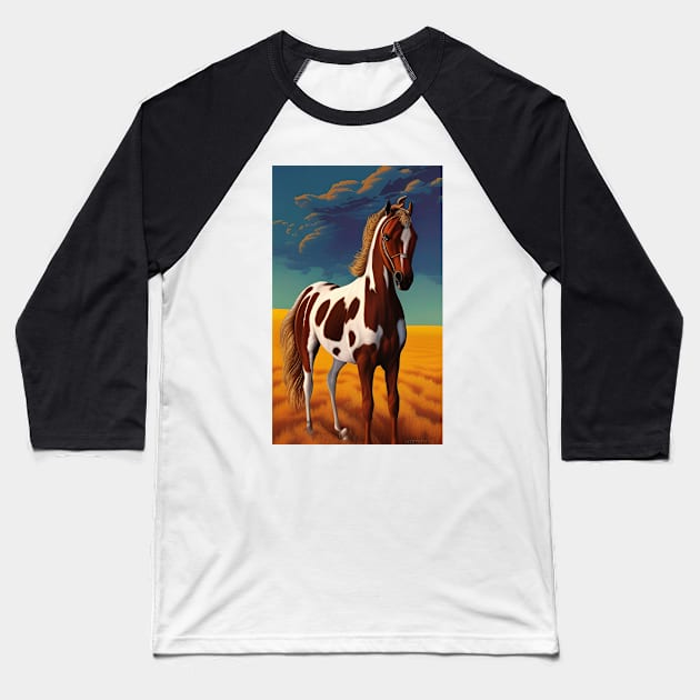 Beautiful Painted Horse Pony Baseball T-Shirt by ShopSunday